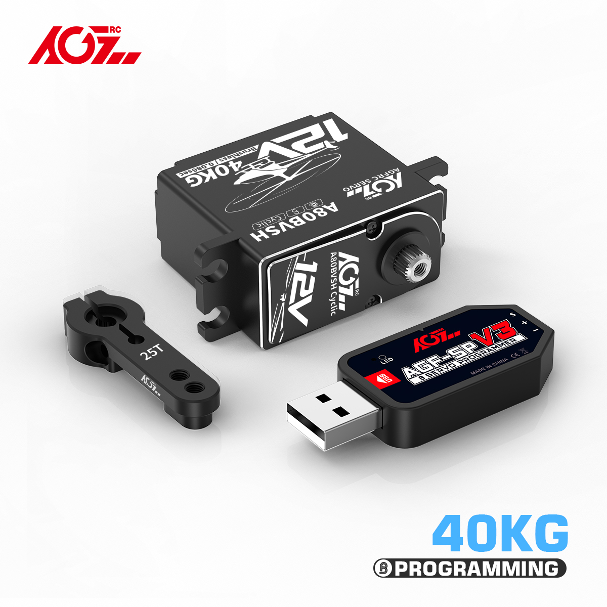Rc Helicopter Battery - AGFRC A80BVSH Döngüsel 40KG 0.086Saniye 12V