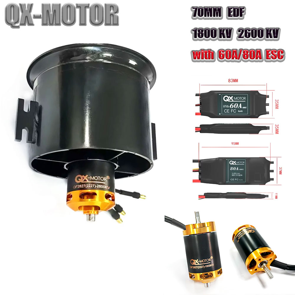 Rc Helicopter Blade - QX-MOTOR 70 mm EDF Kanallı Fan,